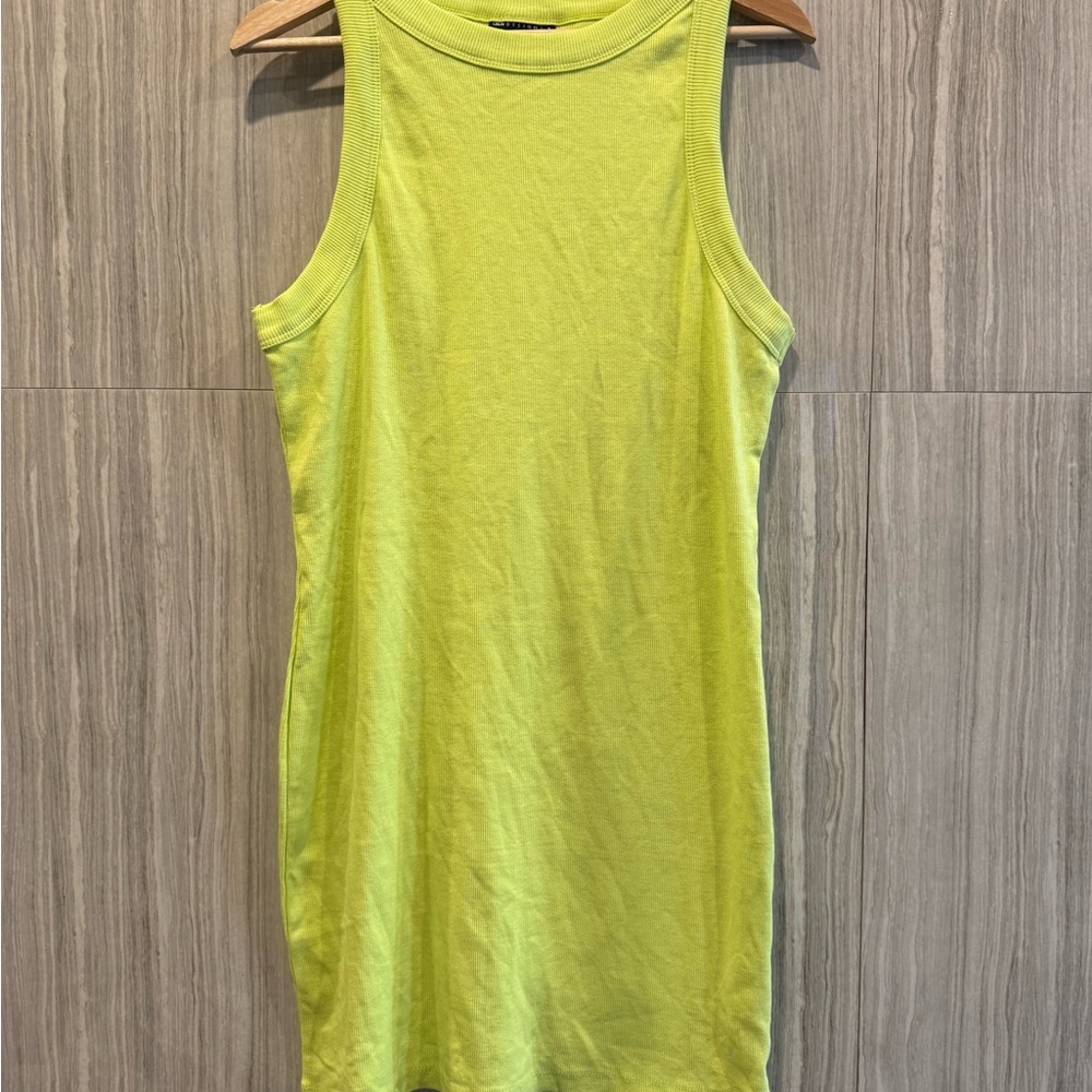 ASOS Neon Lime Ribbed Tank Dress